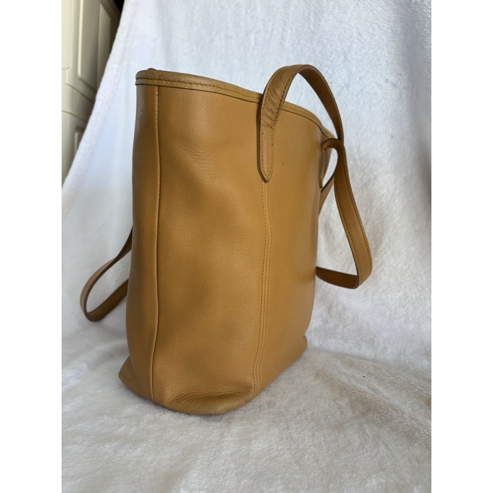 Vintage COACH Mini Lunch Tote Mustard Yellow Leather Bag 9077 90s Costa Rica - Picture 3 of 16